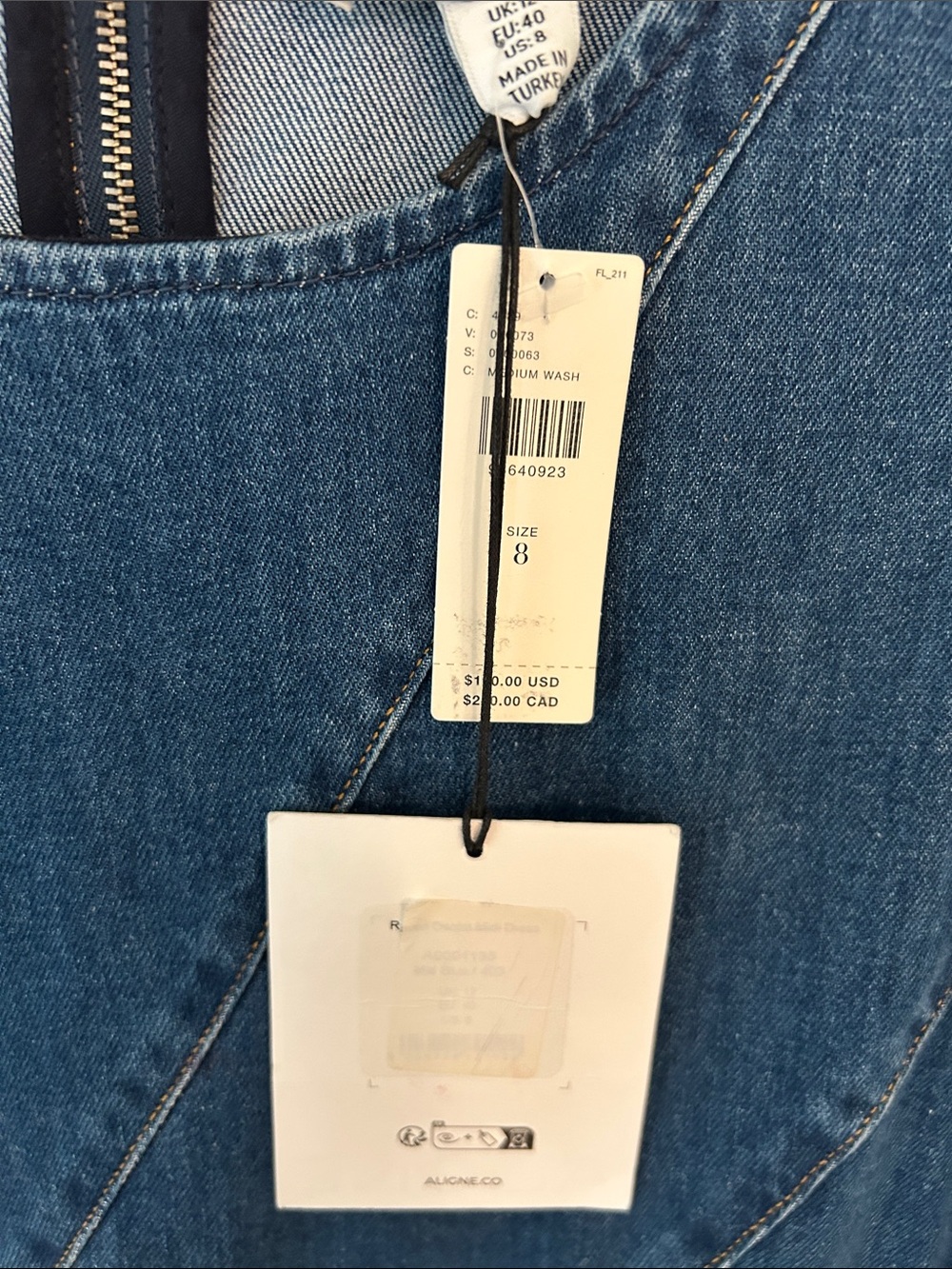 Aligne Raven - Anthropologie - Sleeveless Denim Midi Dress - Dark Blue - NWT - Picture 8 of 14